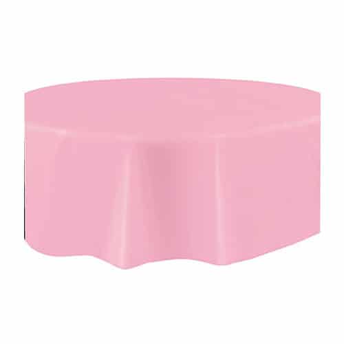 Lovely Pink Round Plastic Tablecover 213cm Product Image