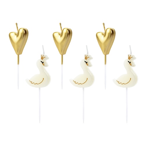 Lovely Swan Birthday Pick Candles - Pack of 6 Product Gallery Image