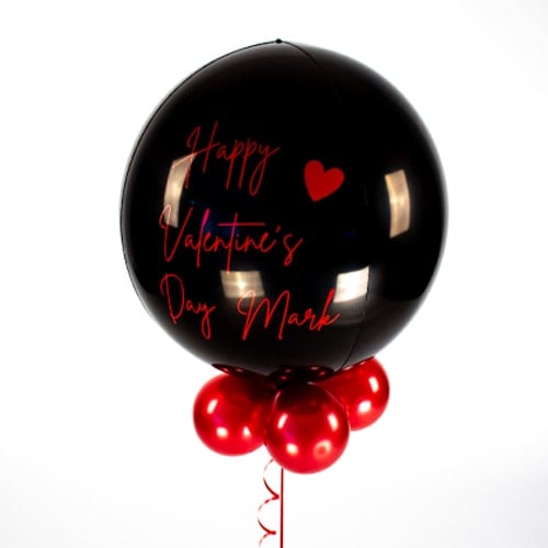 'Lovestruck' Valentine's Day Black Orbz Balloon Product Image