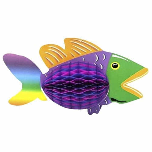 Luau Honeycomb Tropical Fish Hanging Decoration - 12 Inches / 30cm Product Image