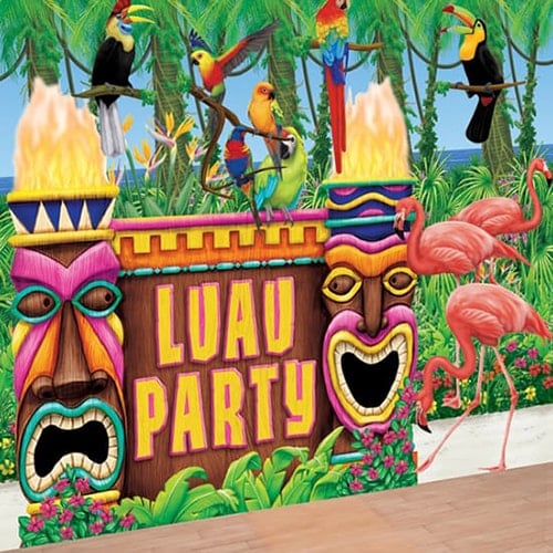 Luau Party Backdrop Scene Setter Room Roll and Add-Ons Decorating Kit Product Image