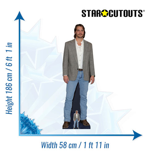 Luke Grimes Grey Suit Jacket Lifesize Cardboard Cutout 186cm Product Gallery Image
