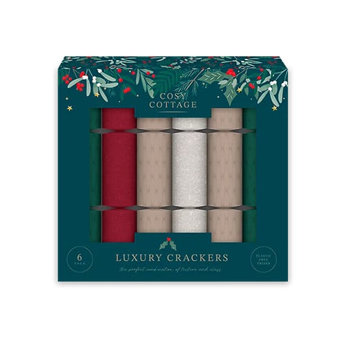 Luxury Glittered Traditional Christmas Crackers 36cm / 14 in - Pack of 6