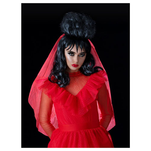 Lydia Deetz Beetlejuice Black Updo Wig Product Gallery Image