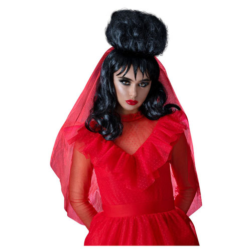 Lydia Deetz Beetlejuice Black Updo Wig Product Gallery Image