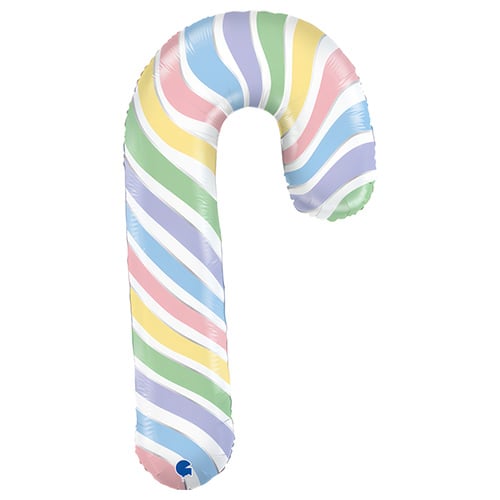 Pastel Macaron Candy Cane Christmas Giant Helium Foil Balloon 104cm / 41 in