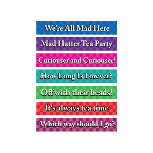 Mad Hatter Tea PVC Party Sign Decorations 60cm x 10cm - Pack of 7 Product Image
