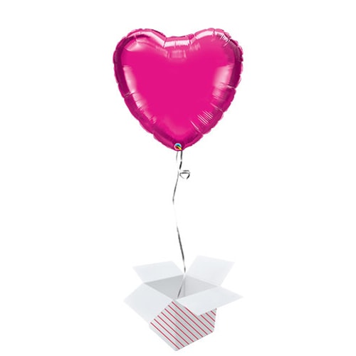 Magenta Heart Helium Foil Giant Qualatex Balloon - Inflated Balloon in a Box Product Gallery Image