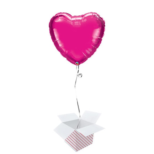 Magenta Heart Helium Foil Giant Qualatex Balloon - Inflated Balloon in a Box Product Image