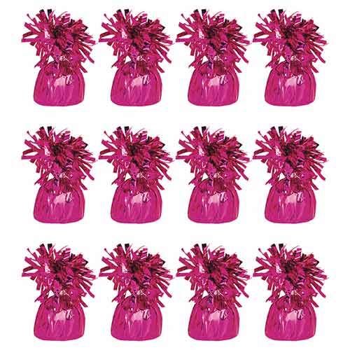 Magenta Hot Pink Foil Balloon Weights - Pack of 12 Product Gallery Image