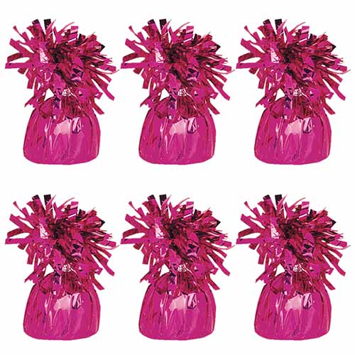 Magenta Hot Pink Foil Balloon Weights - Pack of 6 Product Gallery Image