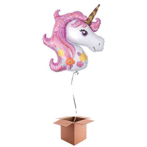 Magical Unicorn Helium Foil Giant Balloon - Inflated Balloon in a Box