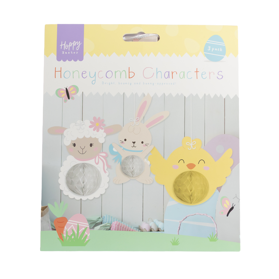 Make Your Own Easter Character Honeycomb Hanging Decorations - Pack of 3 Product Gallery Image