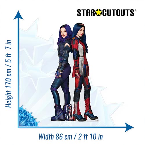 Mal and Evie Disney Descendants 3 Lifesize Cardboard Cutout 170cm Product Gallery Image