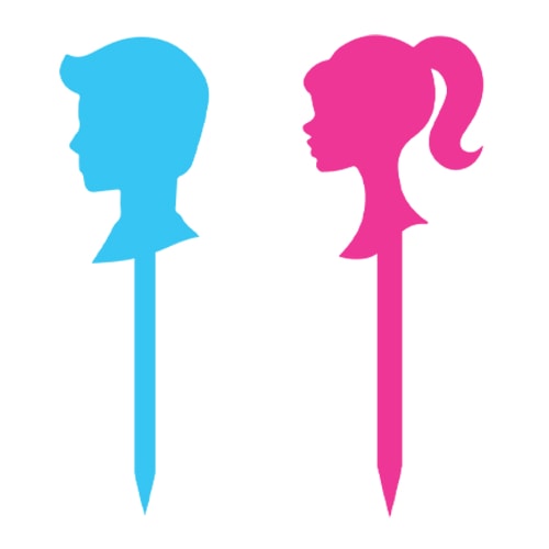 Male Doll Style Acrylic Cake Pick Topper - Pack of 6 Product Gallery Image