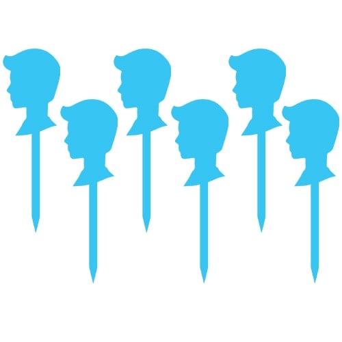 Male Doll Style Acrylic Cake Pick Topper - Pack of 6 Product Gallery Image