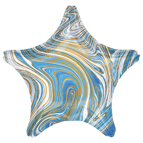 Marblez Blue Star Shape Foil Helium Balloon 48cm / 19 in Product Image