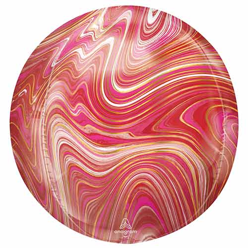 Marblez Red & Pink Orbz Foil Helium Balloon 38cm / 15 in Product Image