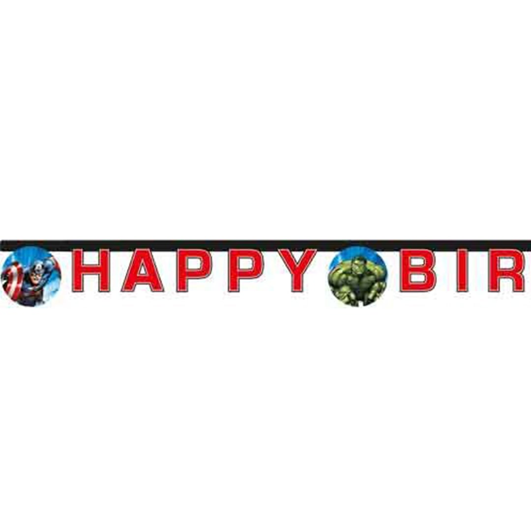 Marvel Avengers Evergreen Happy Birthday Die-Cut Letter Card Banner 2m View 2