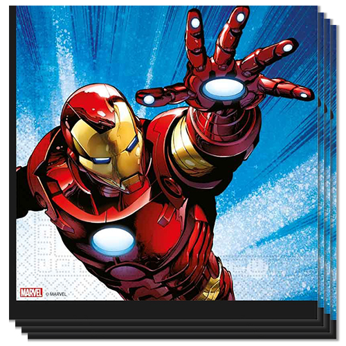 Marvel Avengers Iron Man & Captain America Paper Luncheon Napkins 2 Ply 33cm - Pack of 20