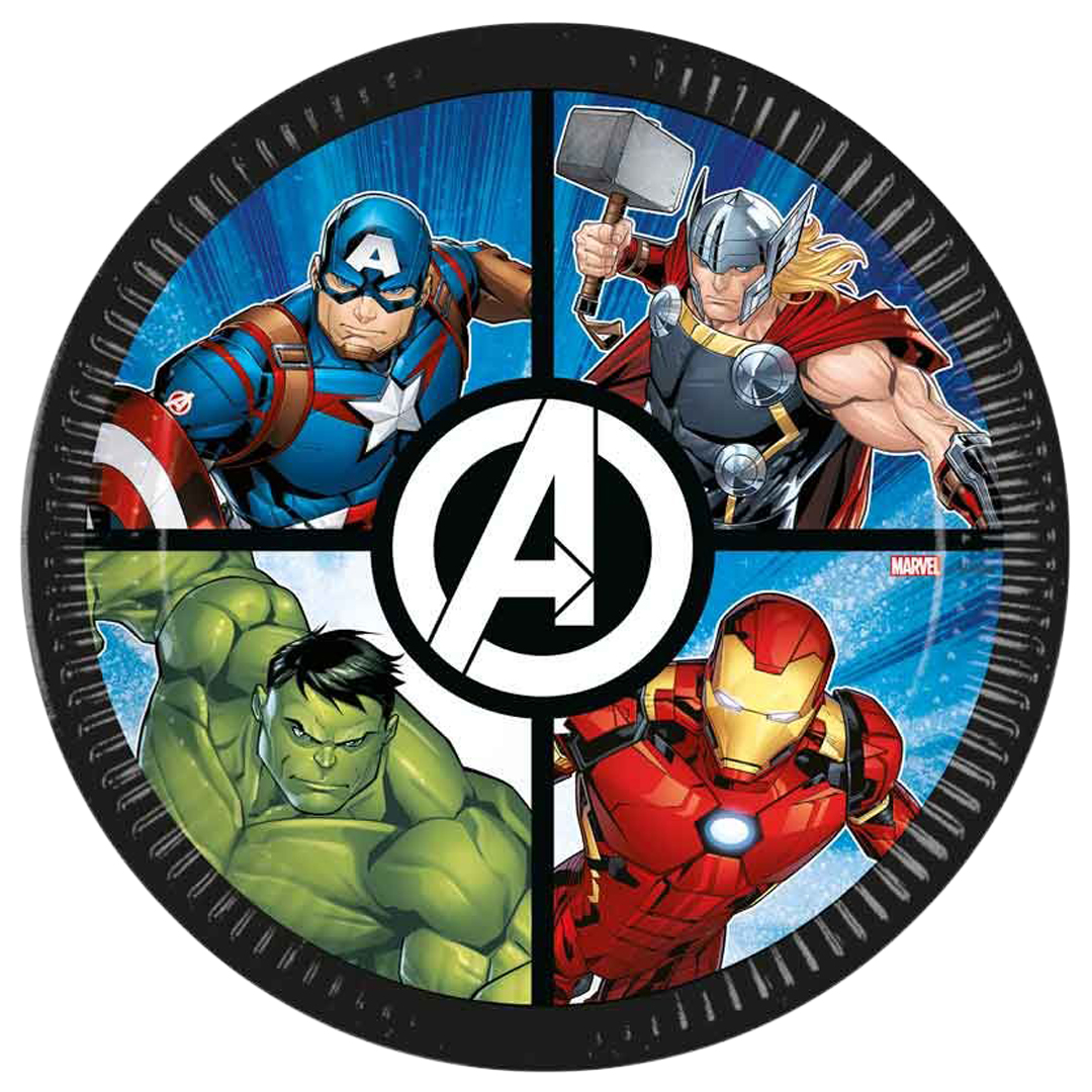 Marvel Avengers Round Paper Plates 23cm - Pack of 8