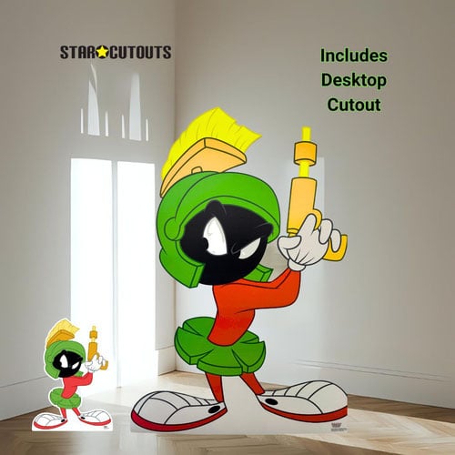 Marvin The Martian Gun Pose Lifesize Cardboard Cutout 135cm Product Gallery Image