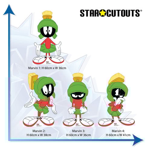 Marvin The Martian Star Mini Cardboard Cutouts 60cm - Pack of 4 Product Gallery Image