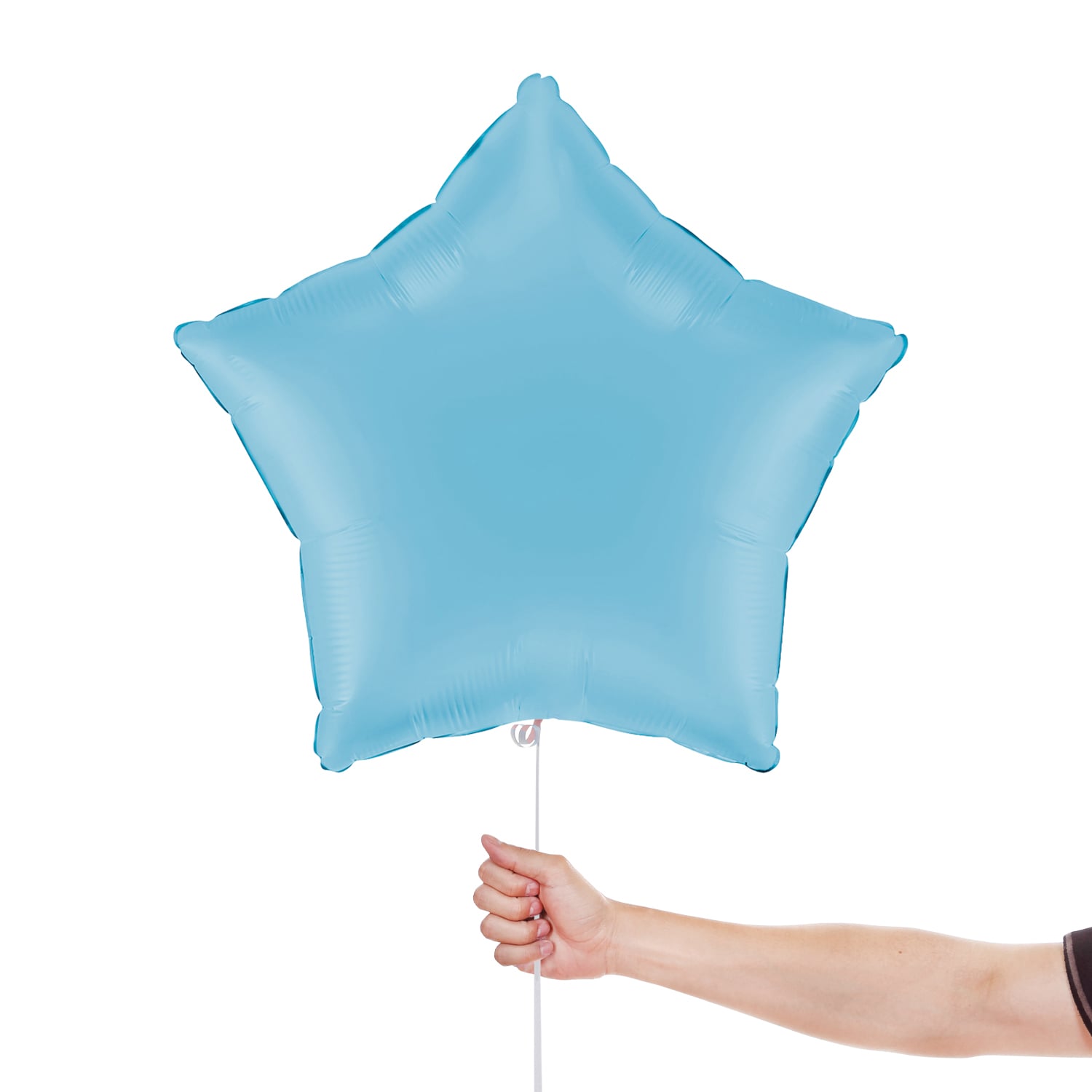 Matte Baby Blue Star Shaped Foil Balloon 46cm / 18 in View 2