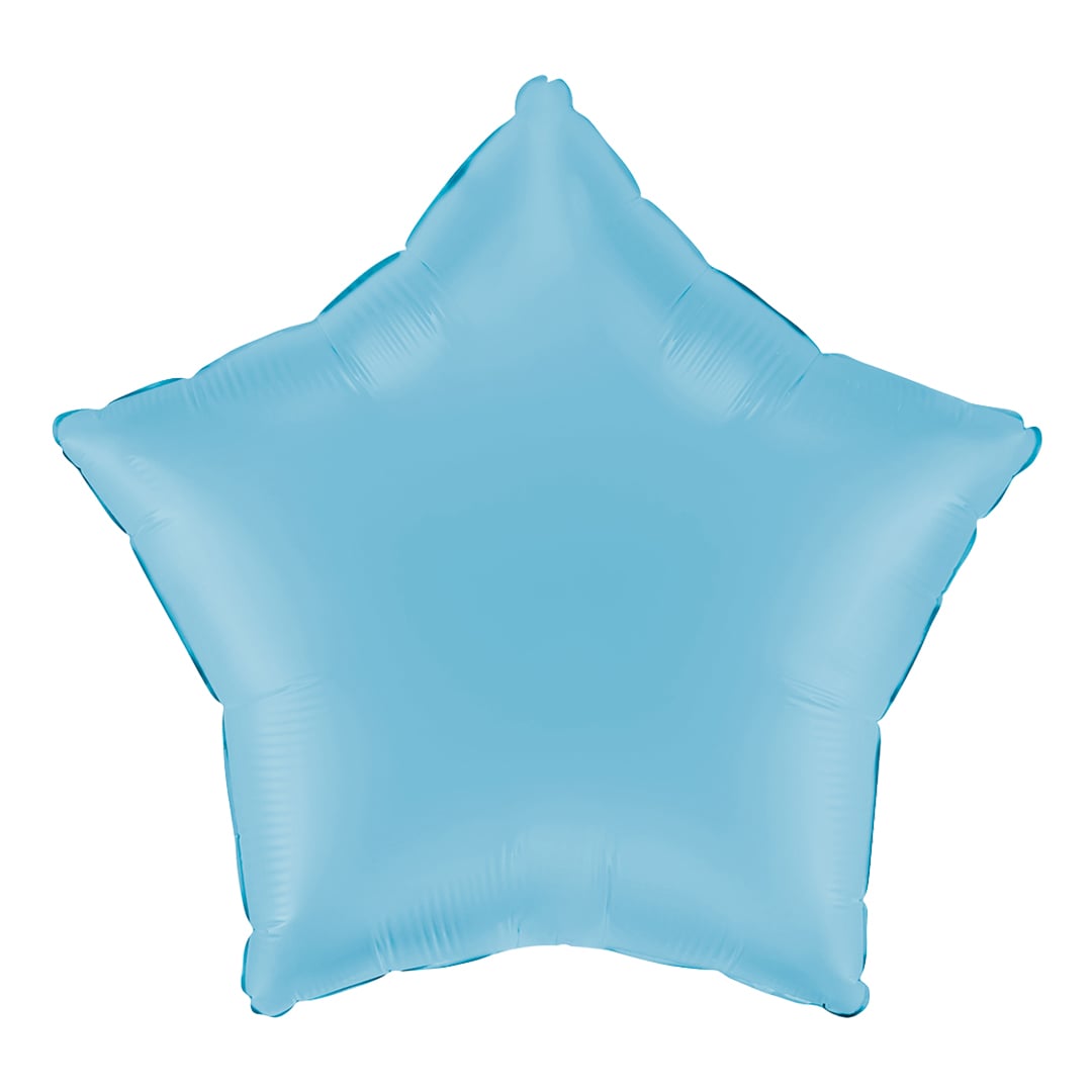 Matte Baby Blue Star Shaped Foil Balloon 46cm / 18 in