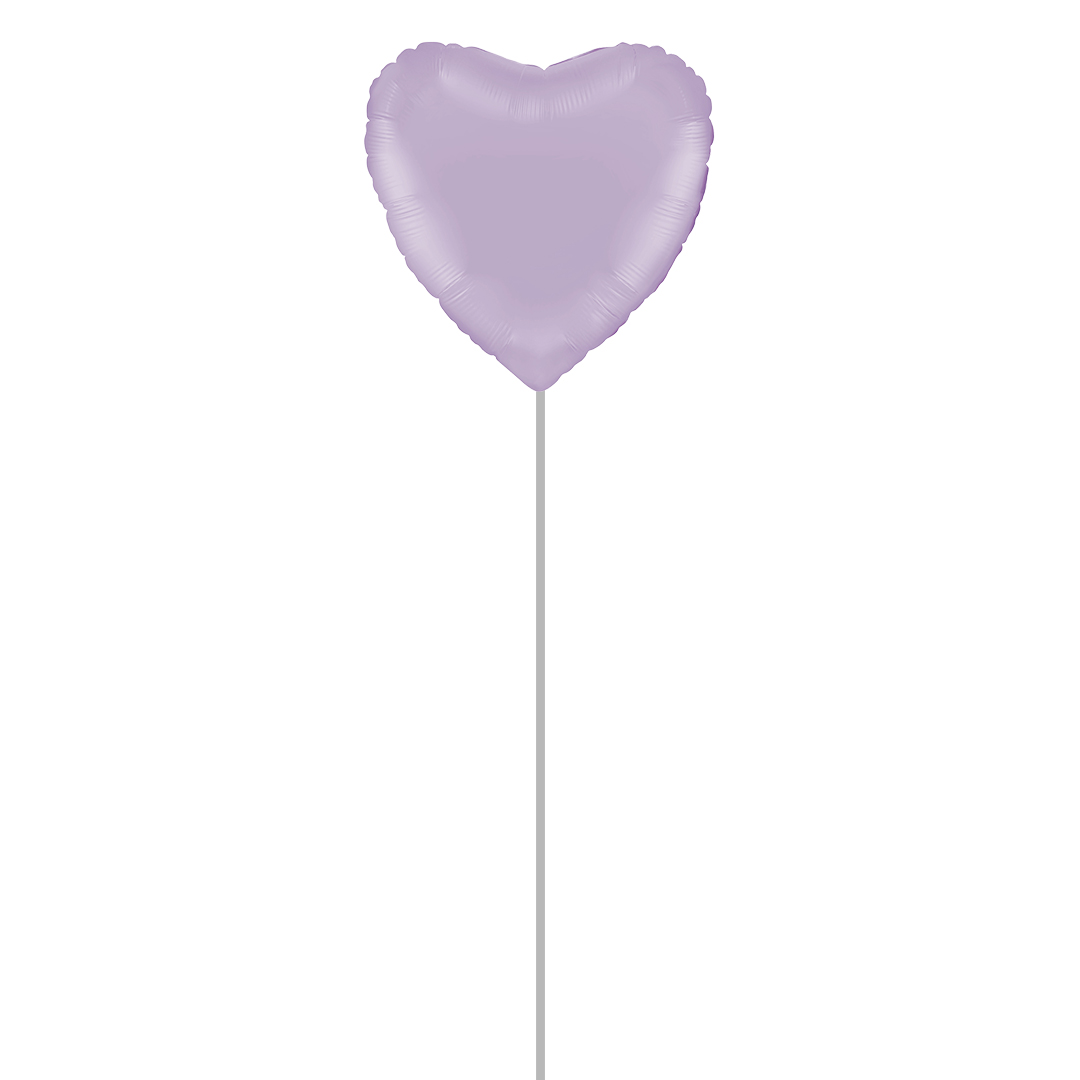Matte Lilac Heart Shaped Foil Balloon - Inflated Balloon In A Box Product Gallery Image
