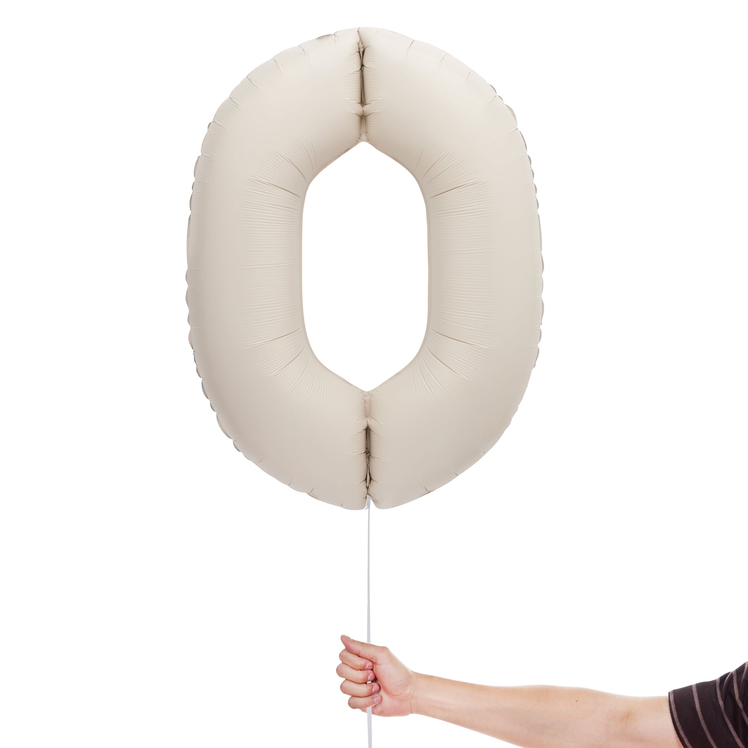 Matte Nude Number 0 Giant Foil Balloon 86cm / 34 in View 2