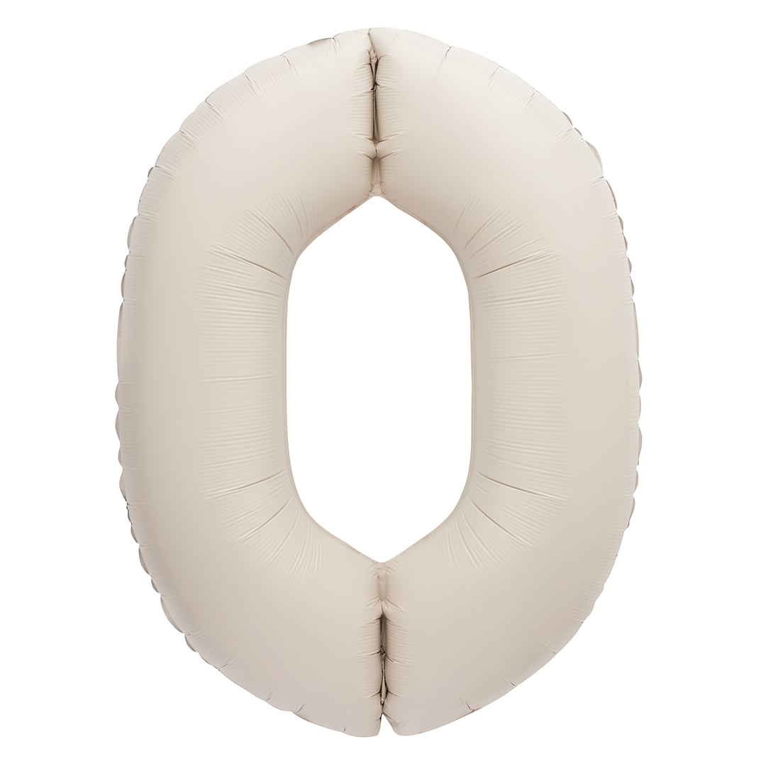 Matte Nude Number 0 Giant Foil Balloon 86cm / 34 in