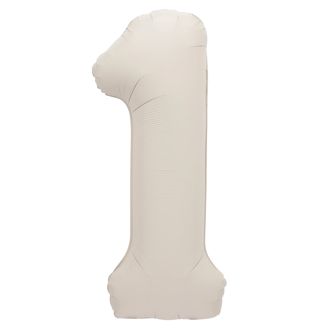 Matte Nude Number 1 Giant Foil Balloon 86cm / 34 in