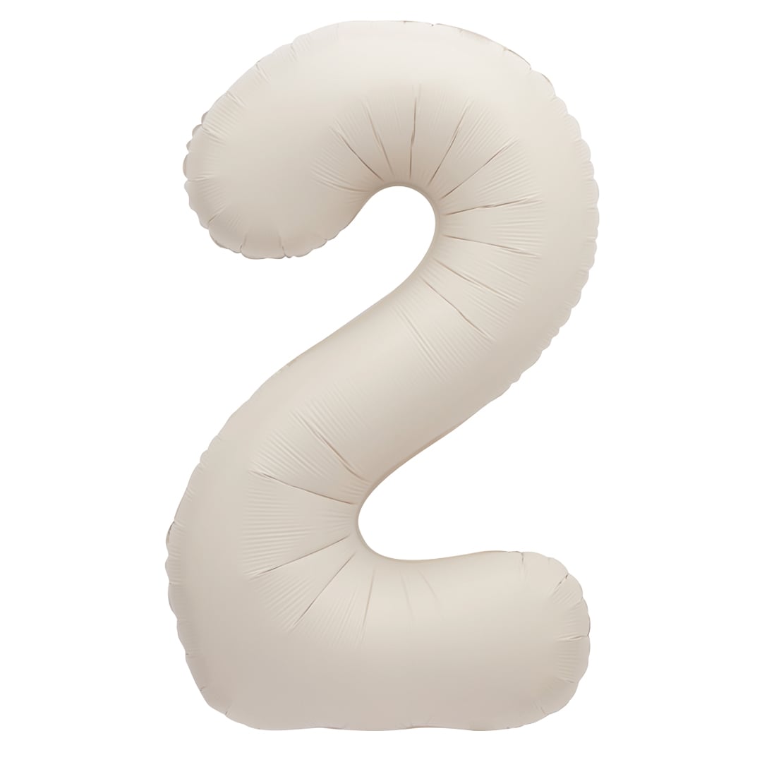 Matte Nude Number 2 Giant Foil Balloon 86cm / 34 in
