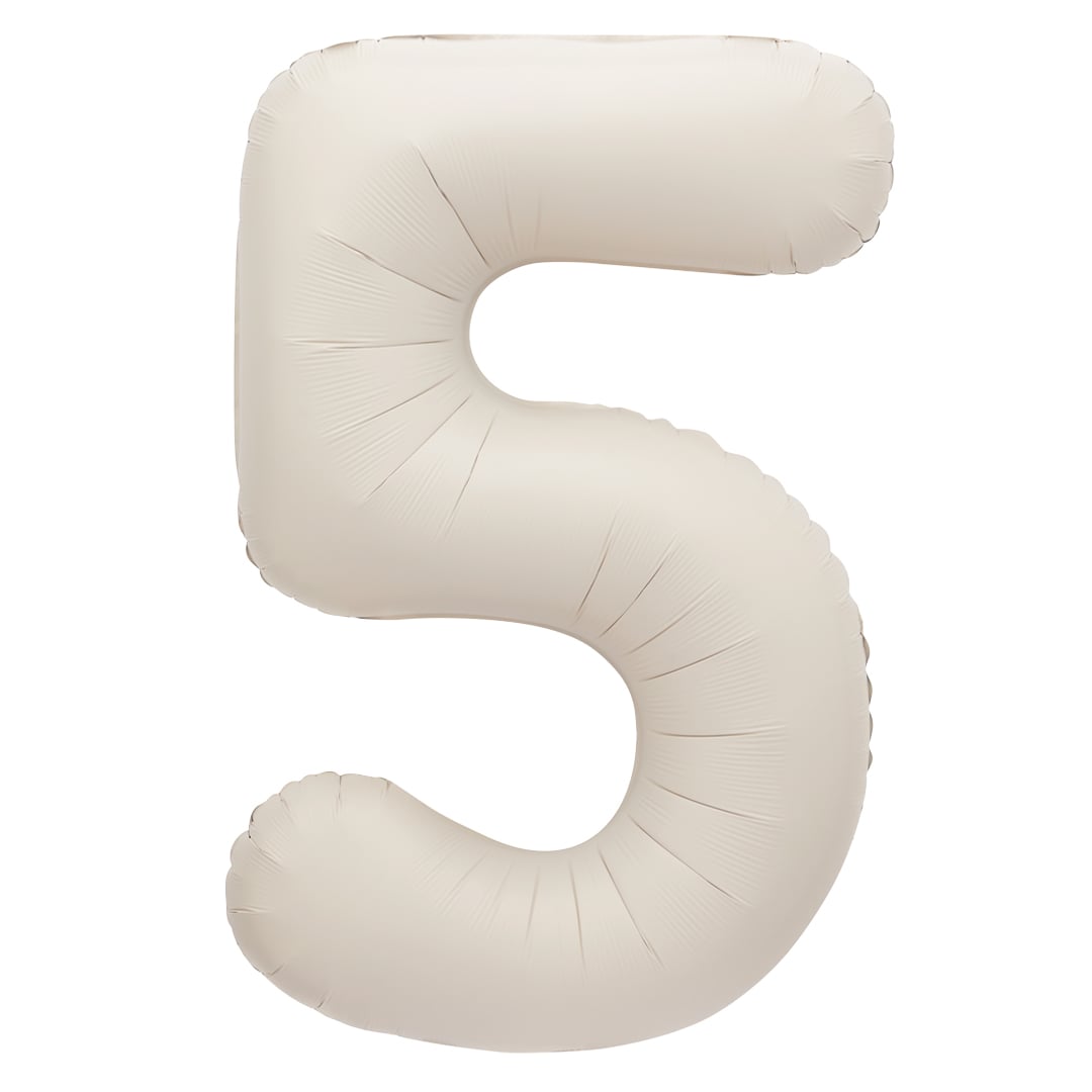 Matte Nude Number 5 Giant Foil Balloon 86cm / 34 in