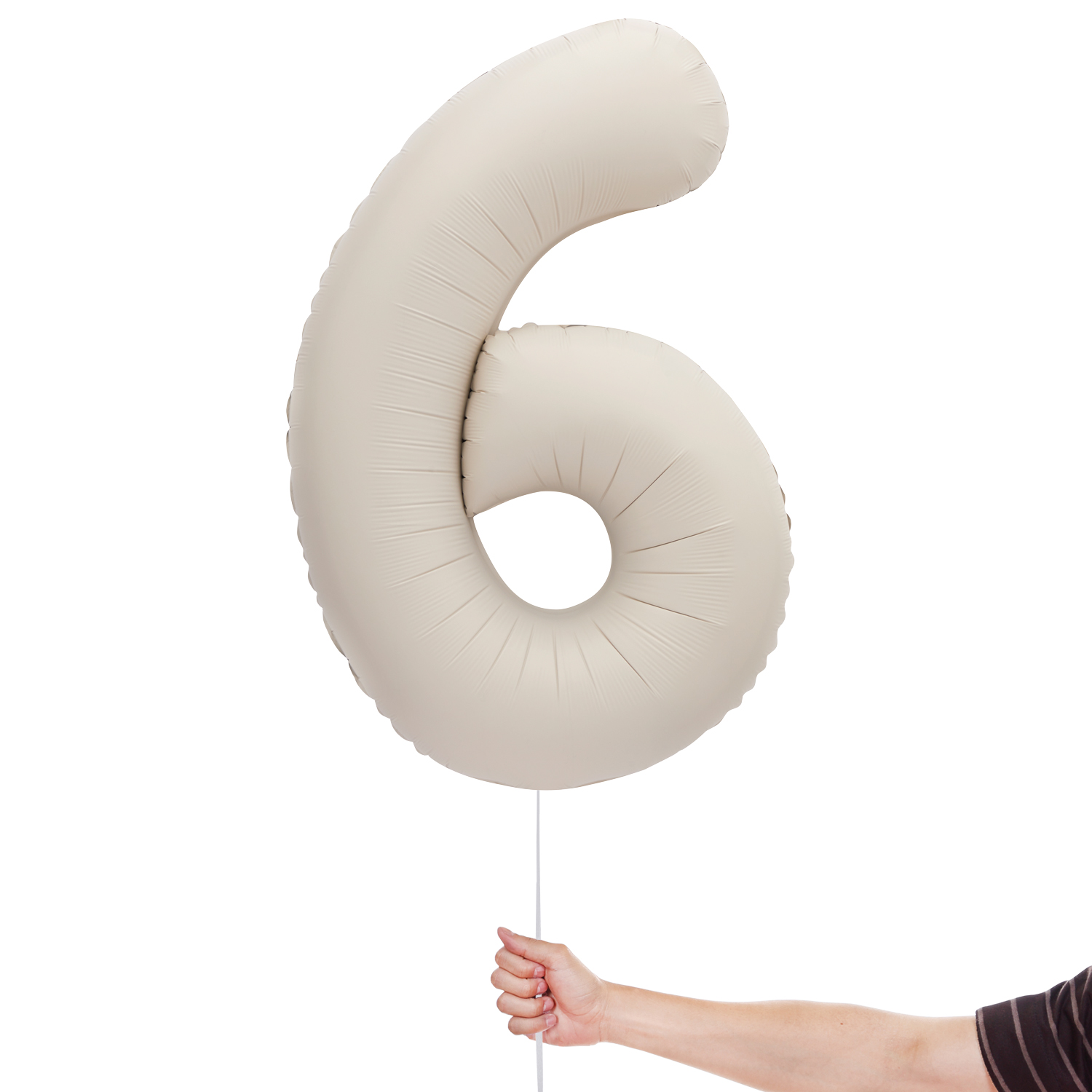 Matte Nude Number 6 Giant Foil Balloon 86cm / 34 in View 2