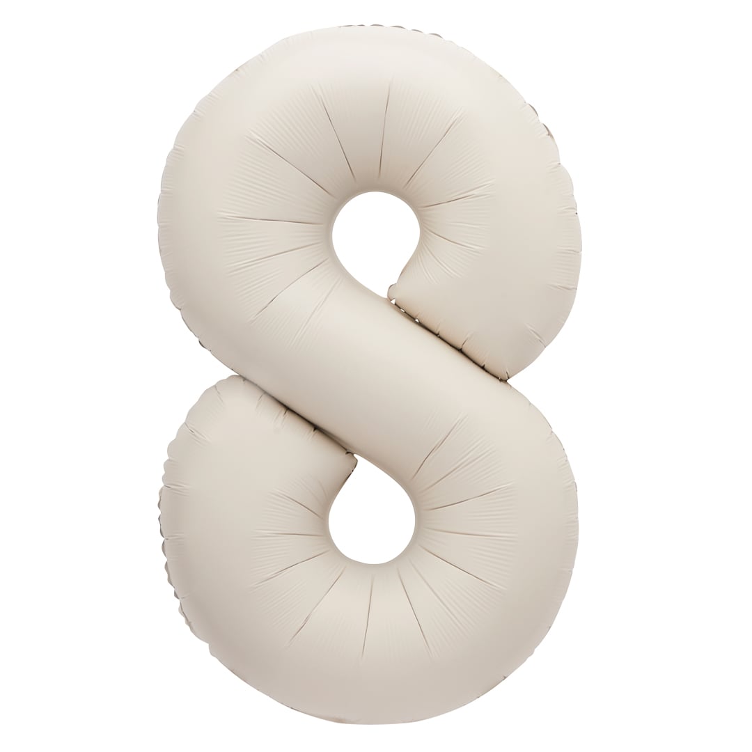 Matte Nude Number 8 Giant Foil Balloon 86cm / 34 in
