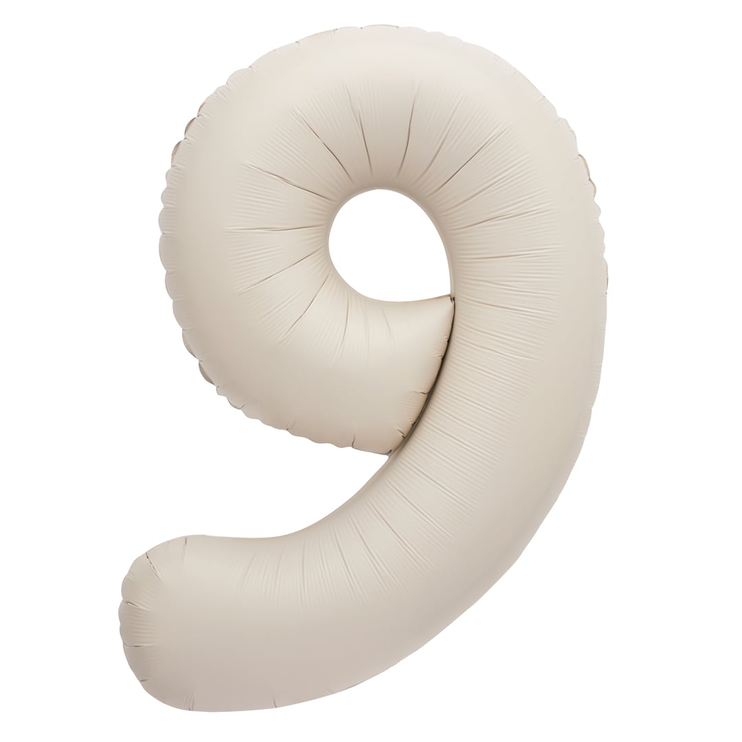 Matte Nude Number 9 Giant Foil Balloon 86cm / 34 in