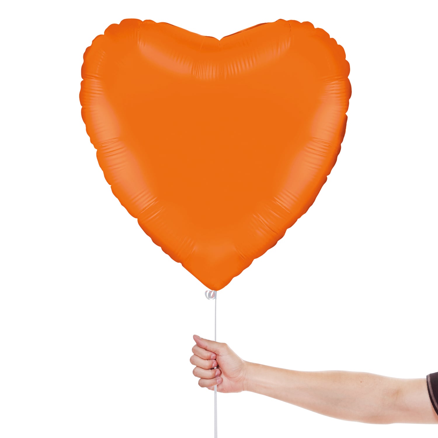 Matte Orange Heart Shaped Foil Balloon 46cm / 18 in View 2