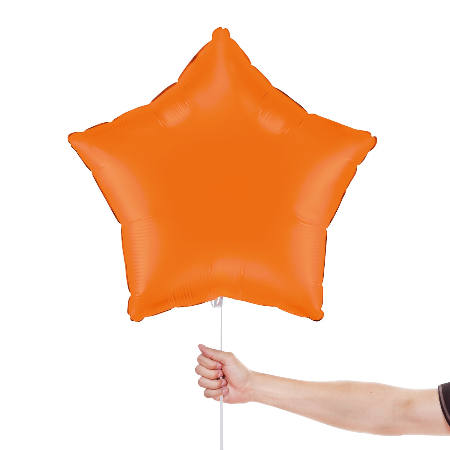 Matte Orange Star Shaped Foil Balloon 46cm / 18 in View 2