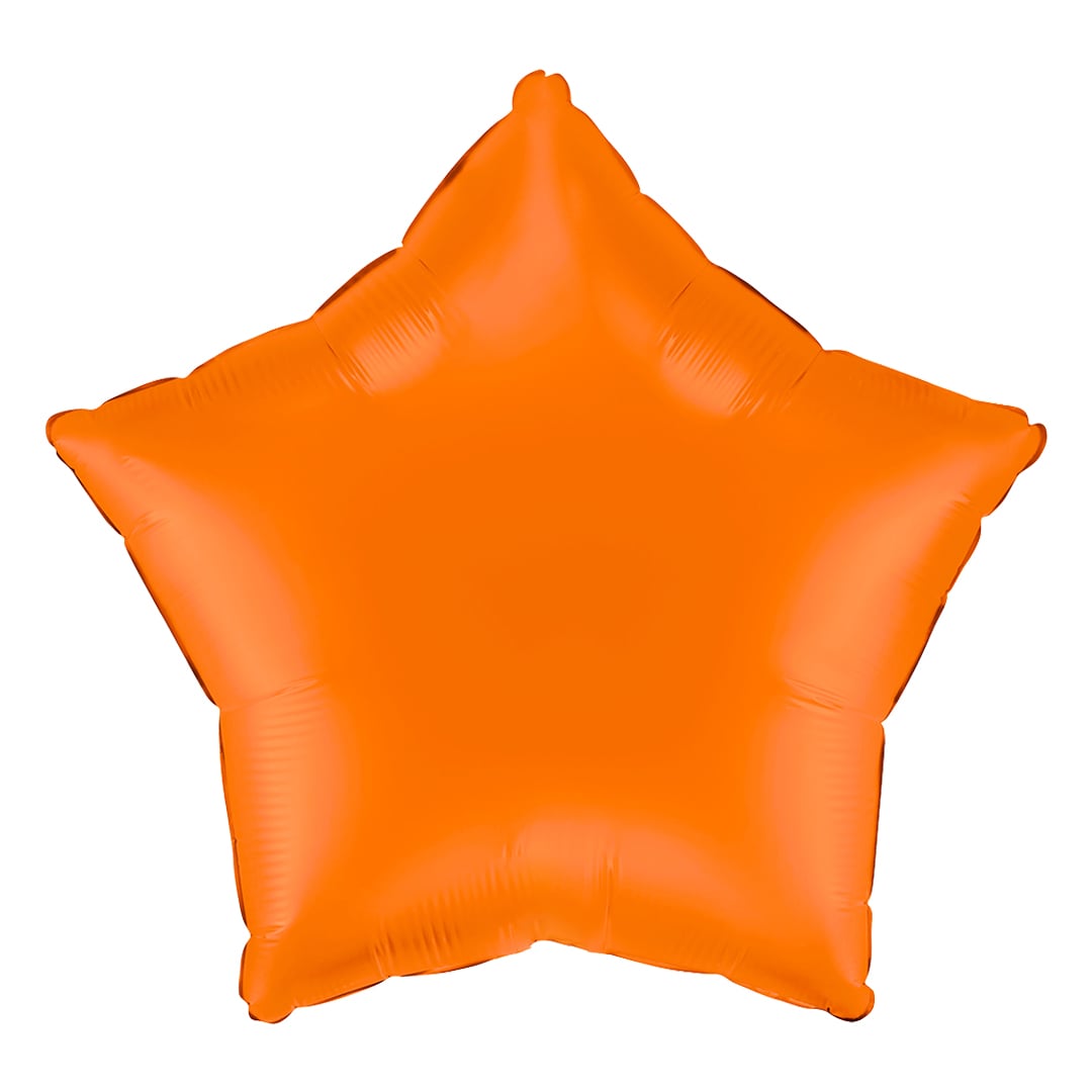 Matte Orange Star Shaped Foil Balloon 46cm / 18 in