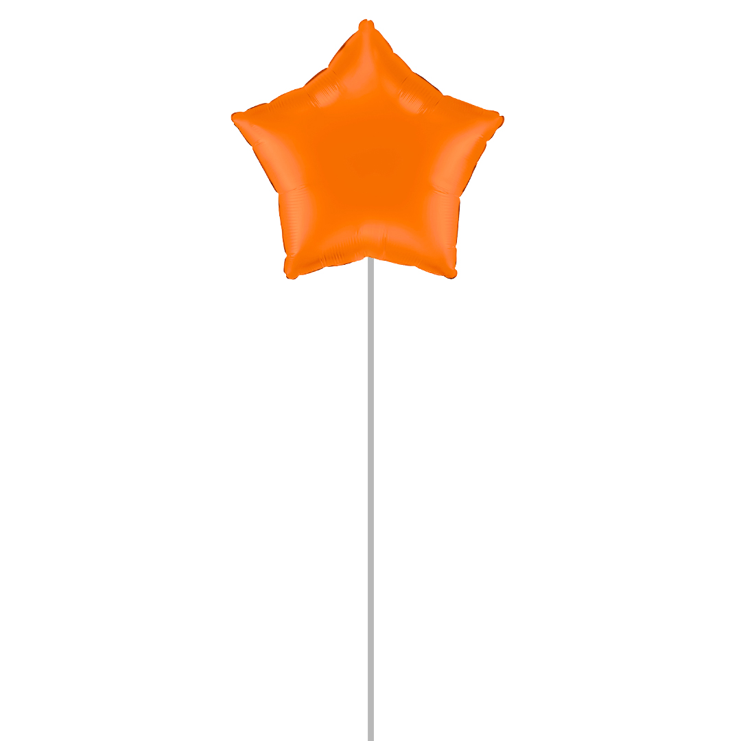 Matte Orange Star Shaped Foil Balloon - Inflated Balloon In A Box Product Gallery Image