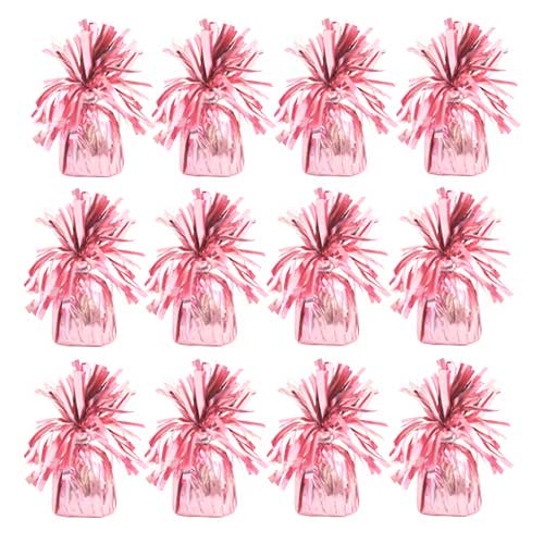 Matte Pink Foil Balloon Weights - Pack of 12