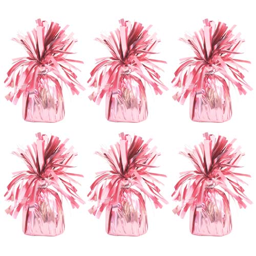 Matte Pink Foil Balloon Weights - Pack of 6