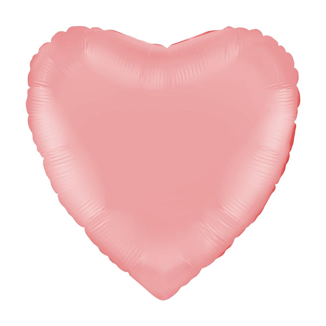Matte Rose Pink Heart Shaped Foil Balloon 46cm / 18 in
