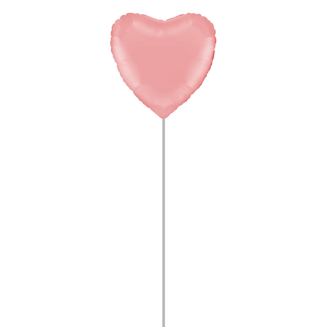 Matte Rose Pink Heart Shaped Foil Balloon - Inflated Balloon In A Box Product Gallery Image