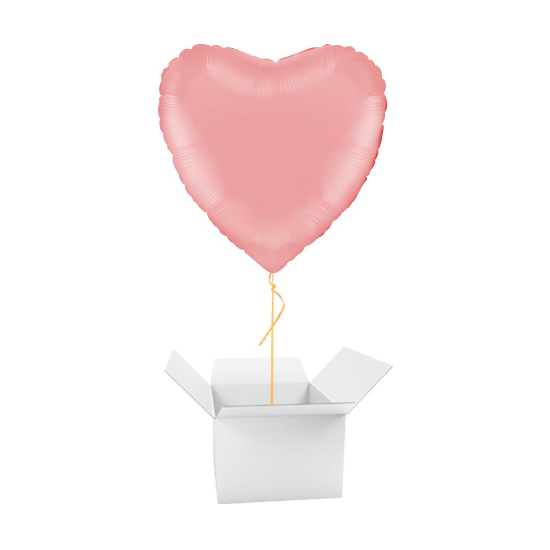 Matte Rose Pink Heart Shaped Foil Balloon - Inflated Balloon In A Box