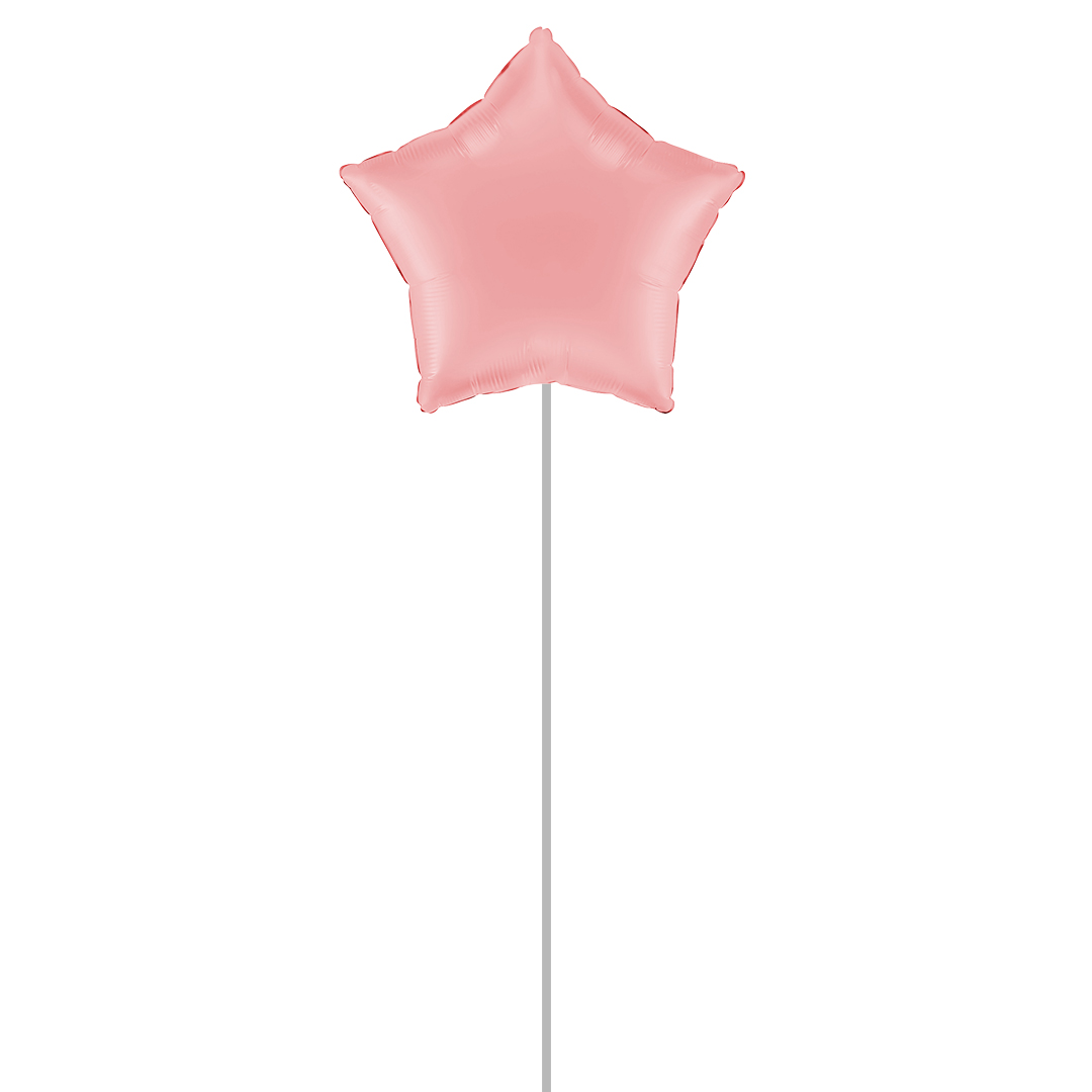 Matte Rose Pink Star Shaped Foil Balloon - Inflated Balloon In A Box Product Gallery Image