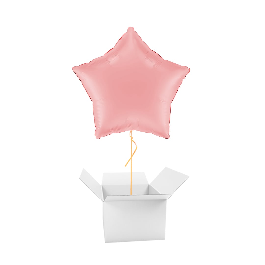 Matte Rose Pink Star Shaped Foil Balloon - Inflated Balloon In A Box