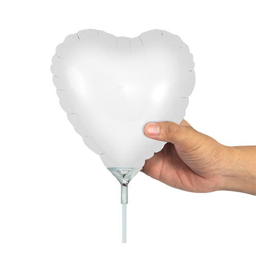 Matte White Heart Air Fill Foil Balloon 23cm / 9 in - Pack of 5 Product Gallery Image